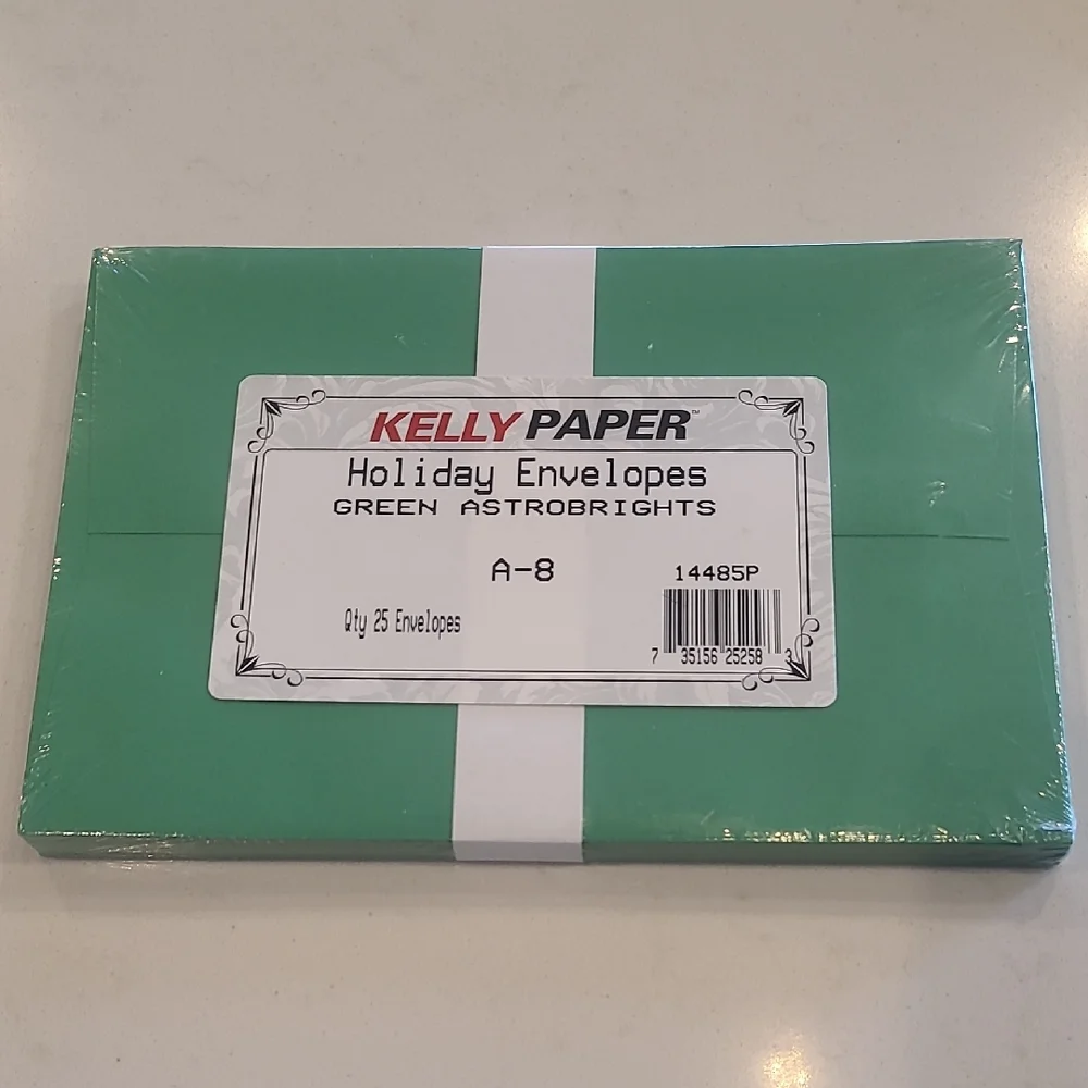 NEW Kelly Paper Green Holiday Envelopes